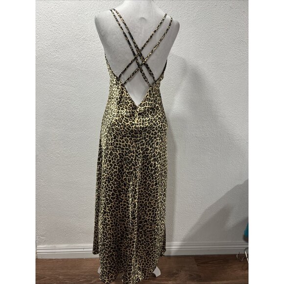 VICTORIA'S SECRET Leopard Print Satin Women's Maxi Dress M  Lingerie - Picture 5 of 16